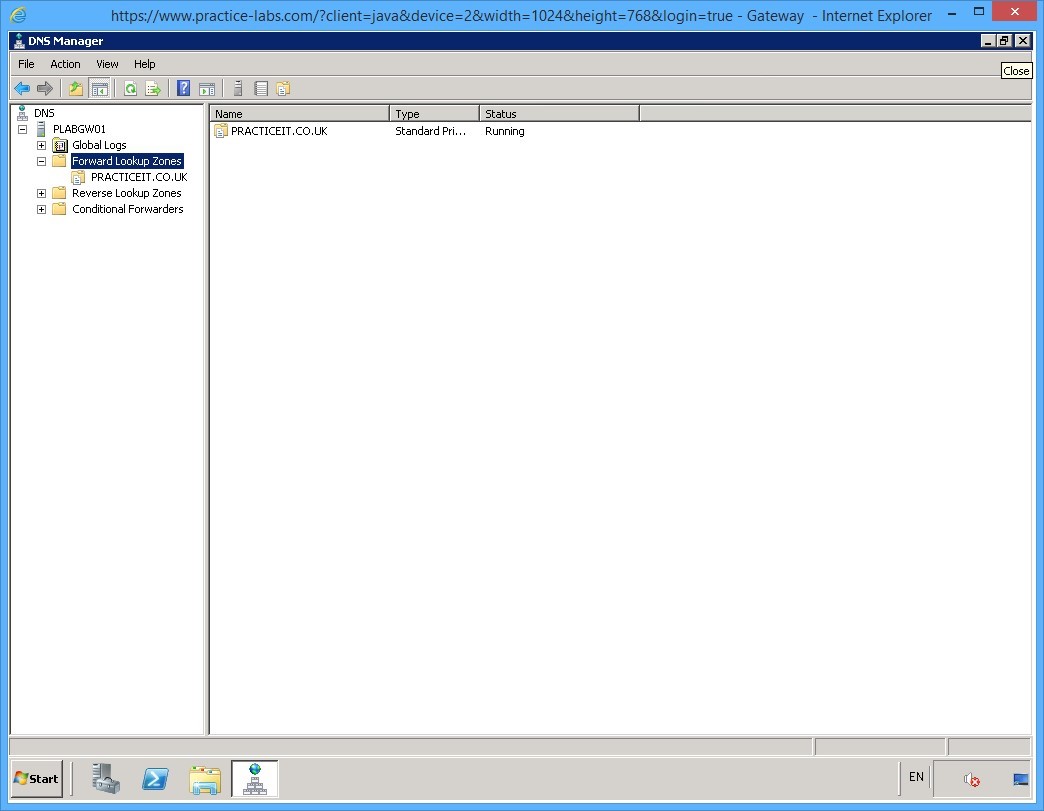 Practice Labs screenshot.